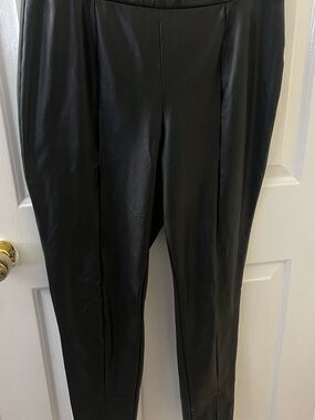 Black Faux Leather pants 1X